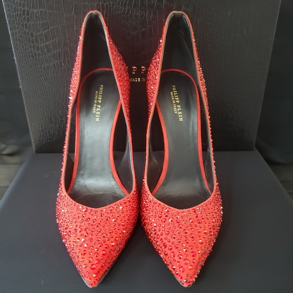 π₯HPπ₯Philipp Plein Red Jeweled Stiletto - Picture 6 of 15
